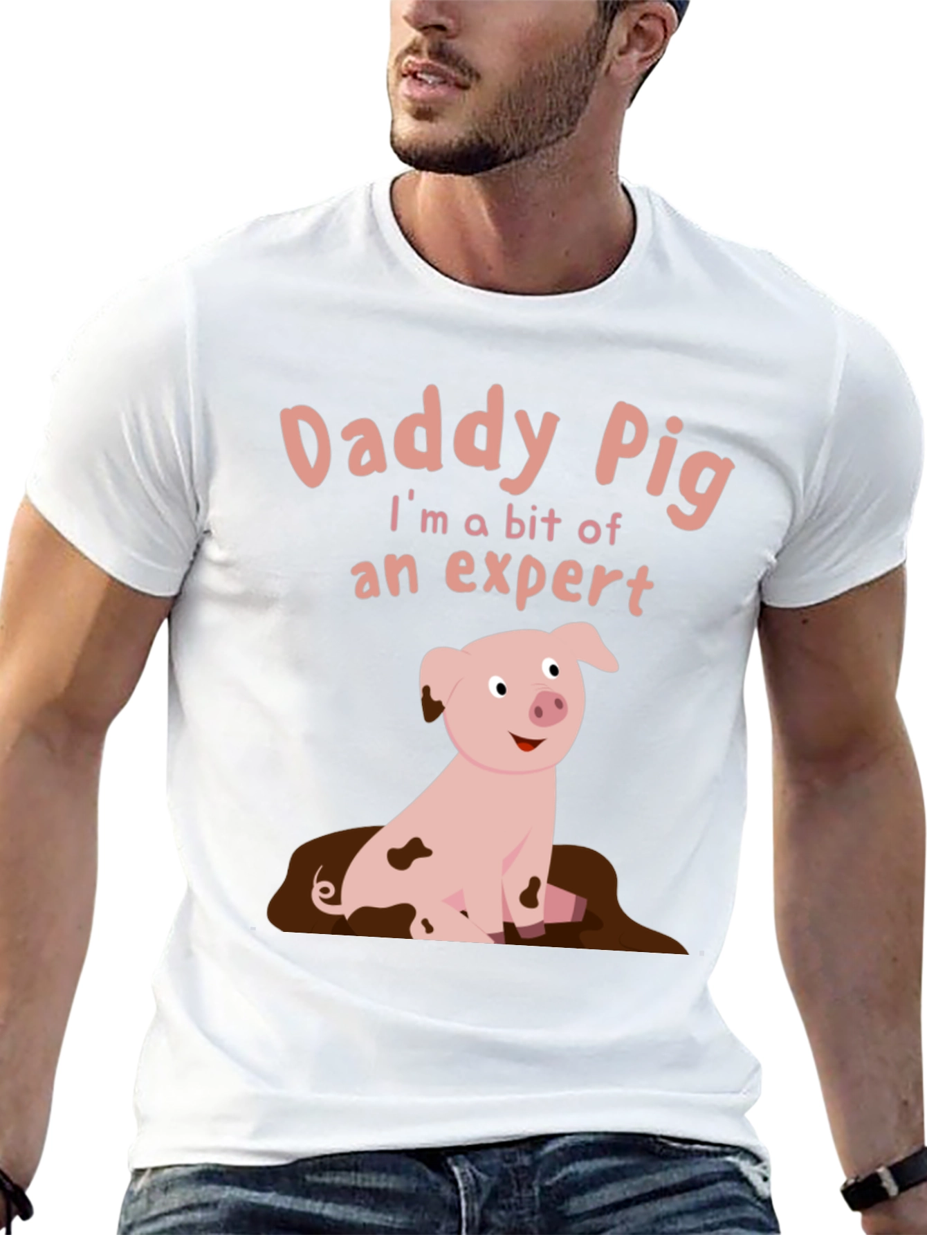 Daddy Pig Expert T-Shirt - Black Cotton Tee
