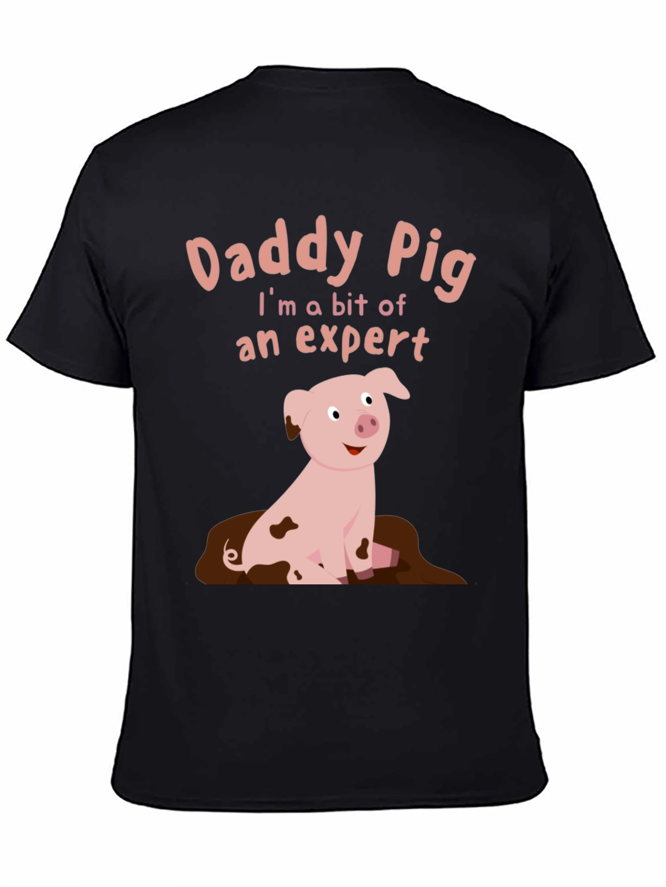 Daddy Pig Expert T-Shirt - Black Cotton Tee