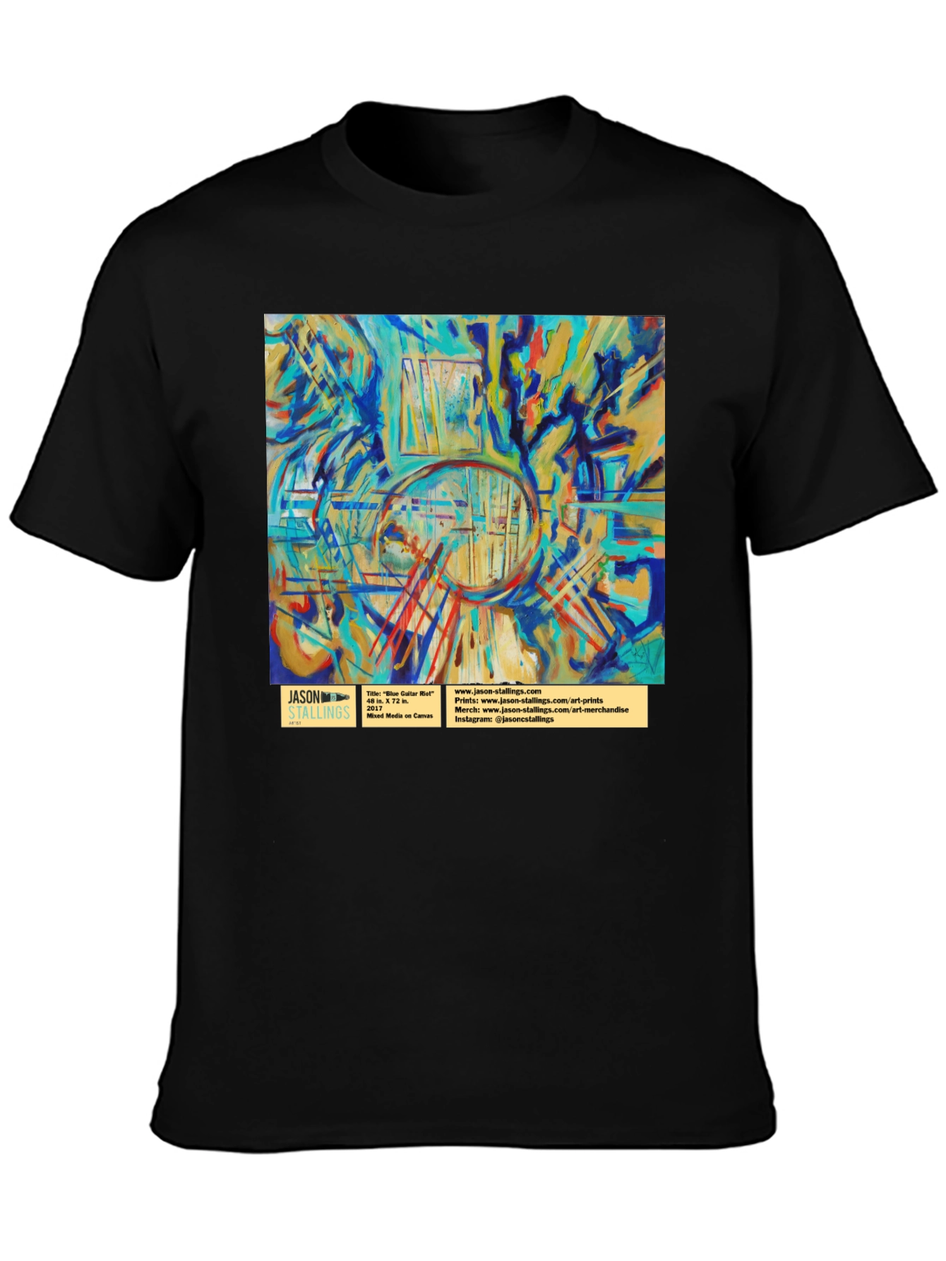 Abstract Art T-Shirt: Blue Color Hall