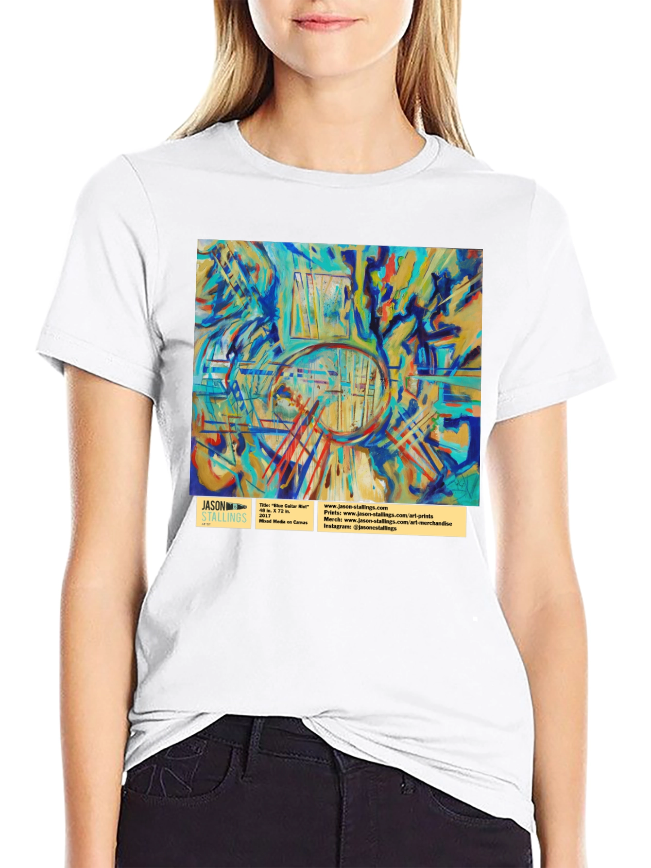 Abstract Art T-Shirt: Blue Color Hall