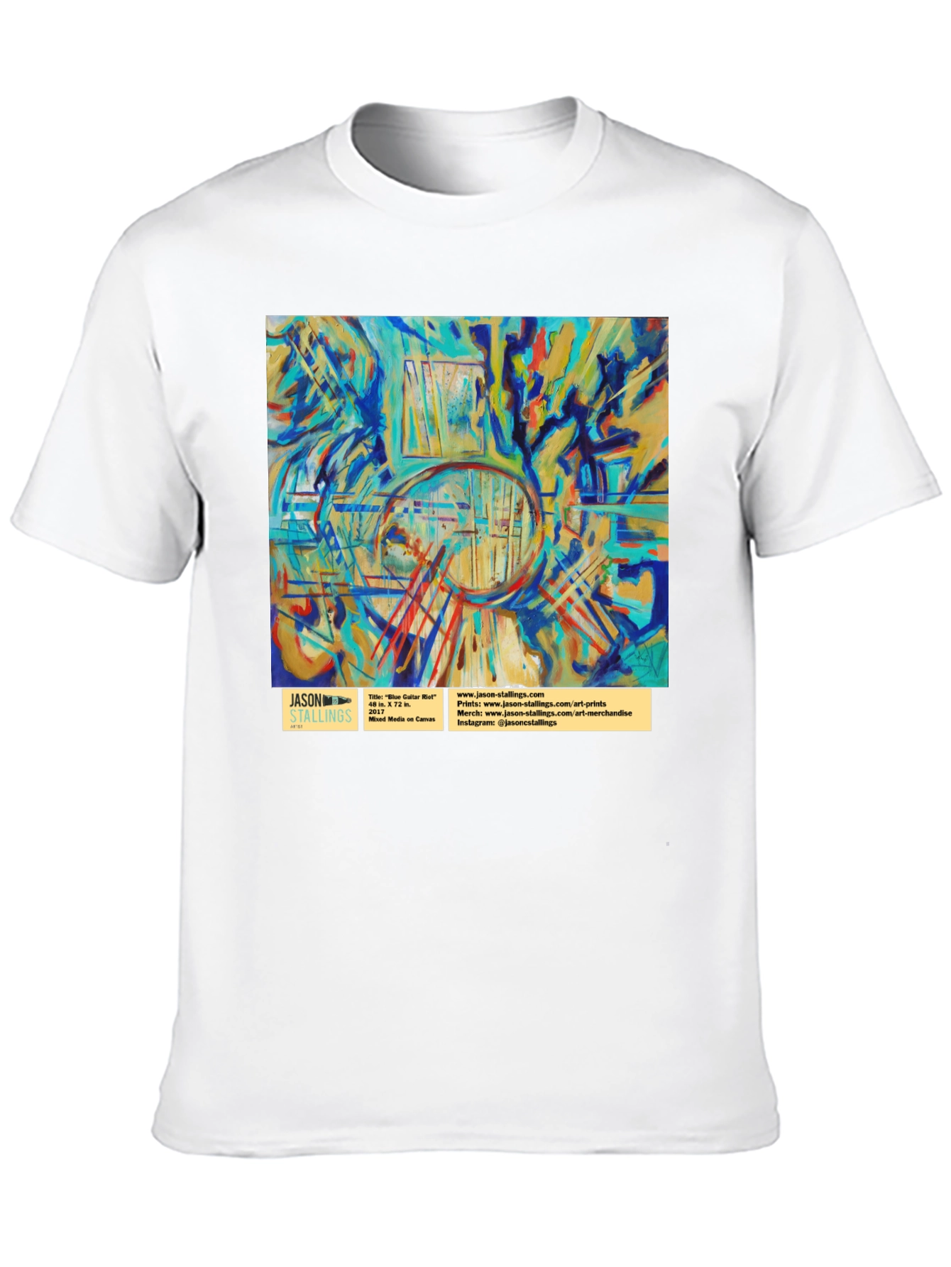 Abstract Art T-Shirt: Blue Color Hall