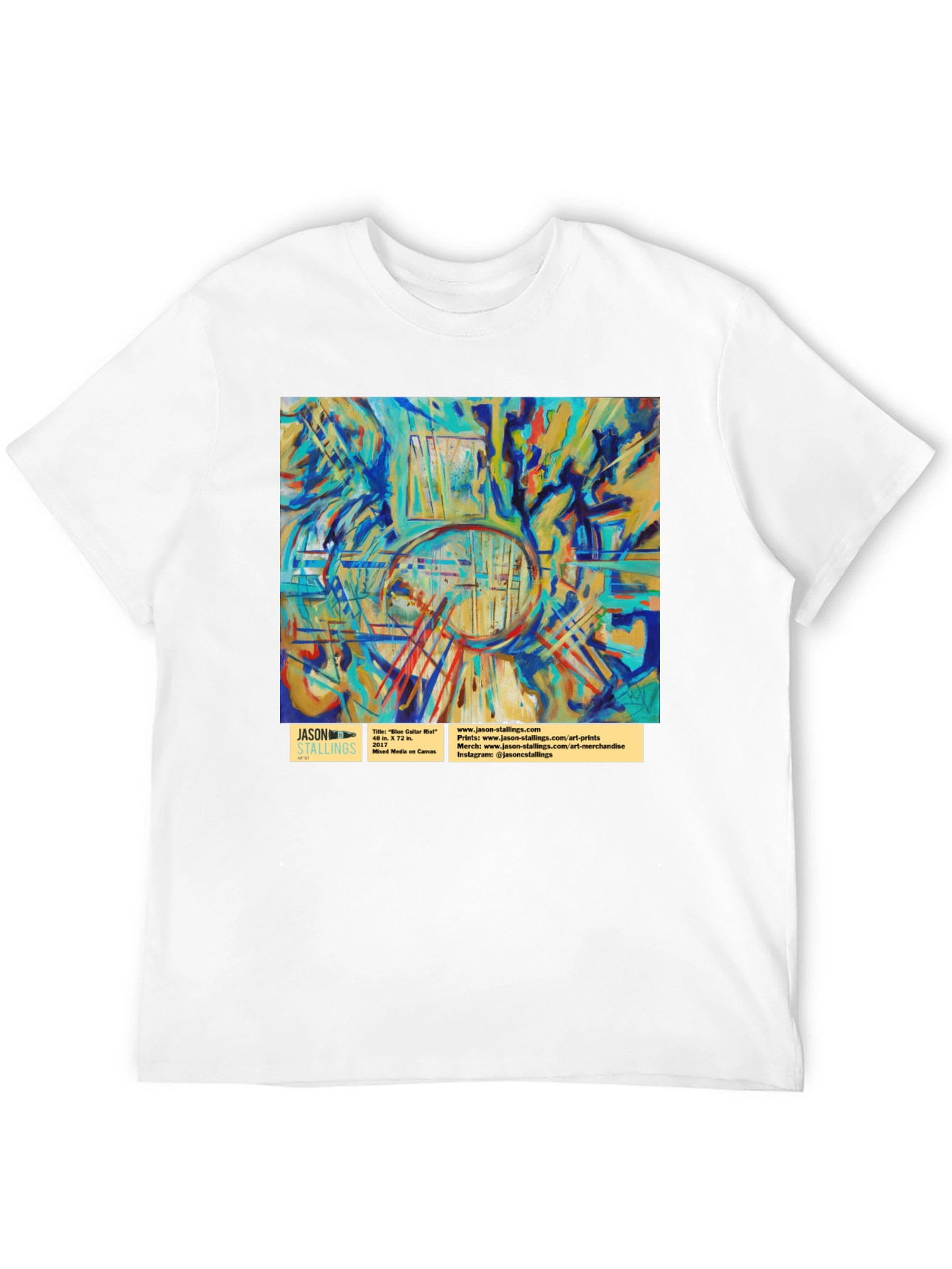Abstract Art T-Shirt: Blue Color Hall