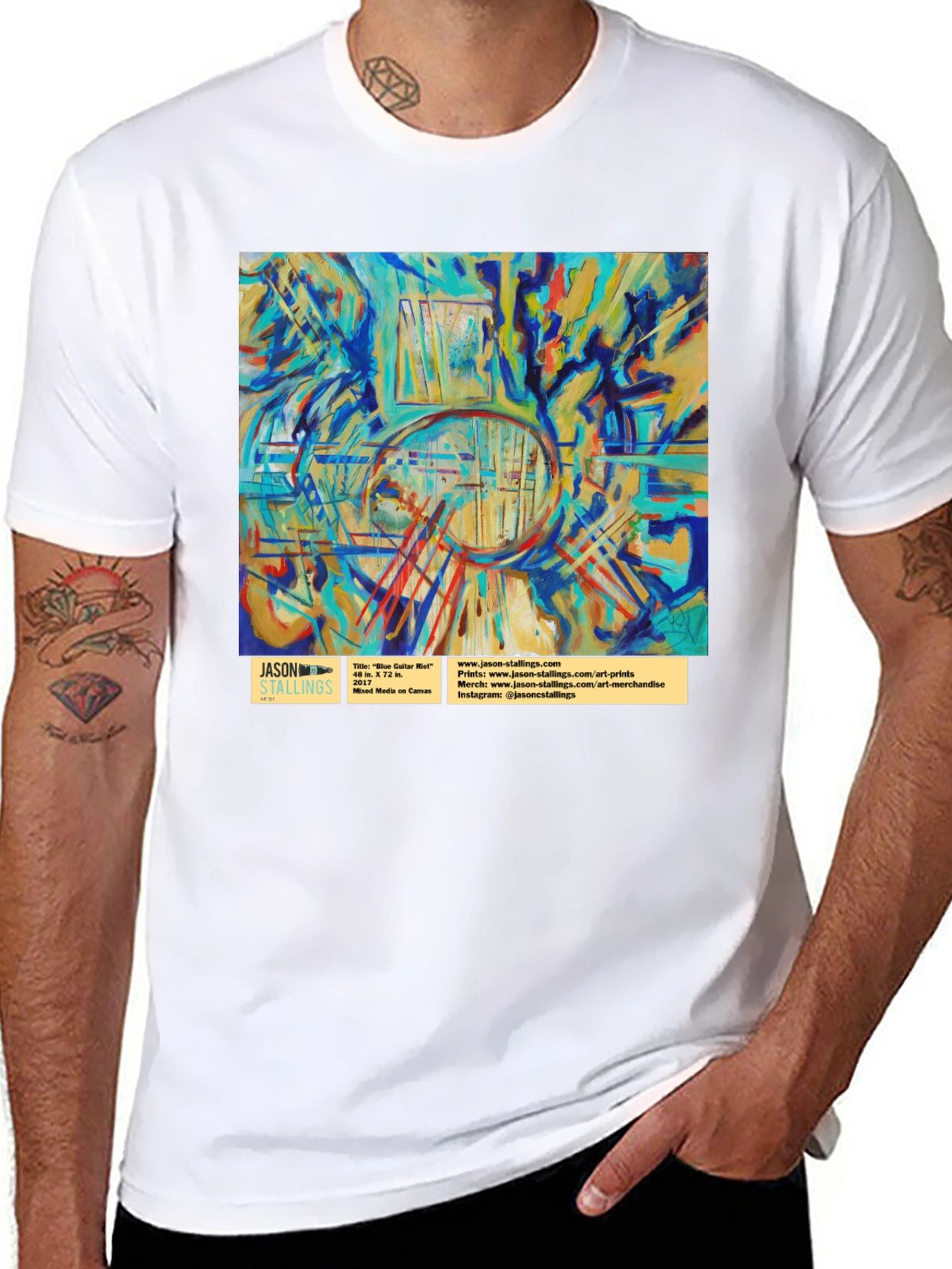 Abstract Art T-Shirt: Blue Color Hall