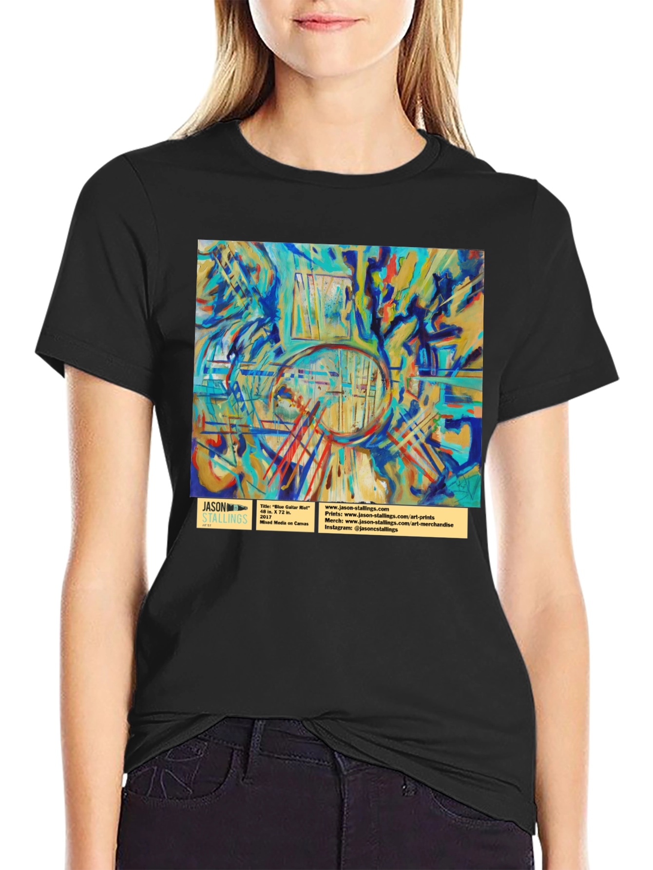 Abstract Art T-Shirt: Blue Color Hall