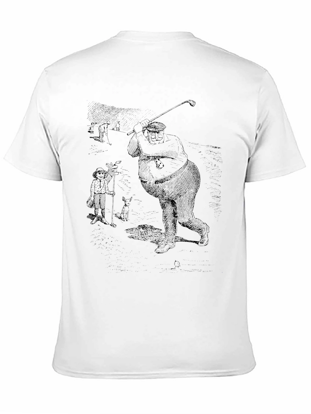 Golf Cartoon Graphic Tee - Black