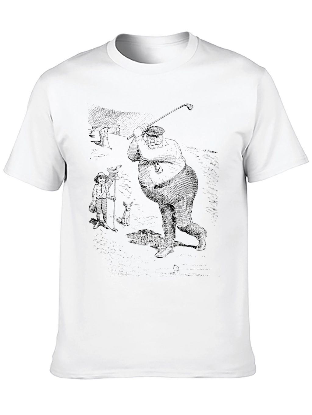 Golf Cartoon Graphic Tee - Black