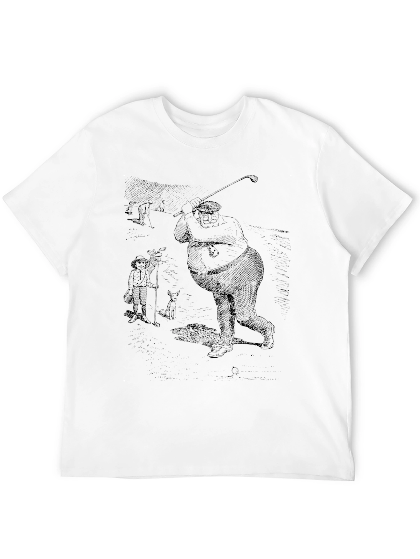 Golf Cartoon Graphic Tee - Black