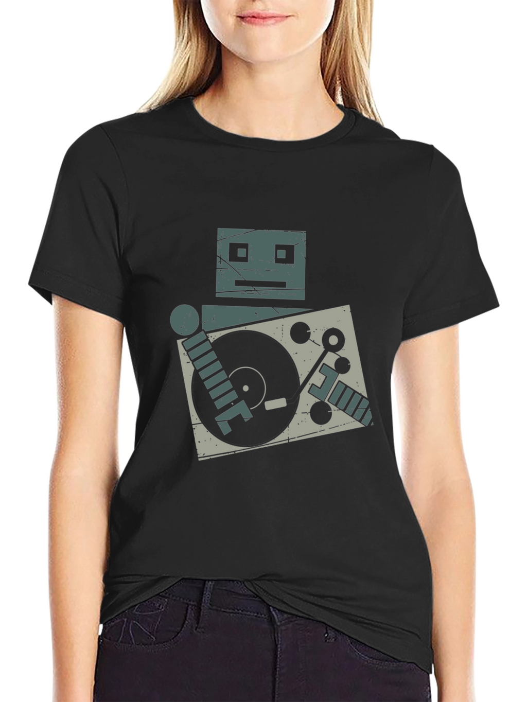 Robot DJ Graphic Tee - Turntable Cool