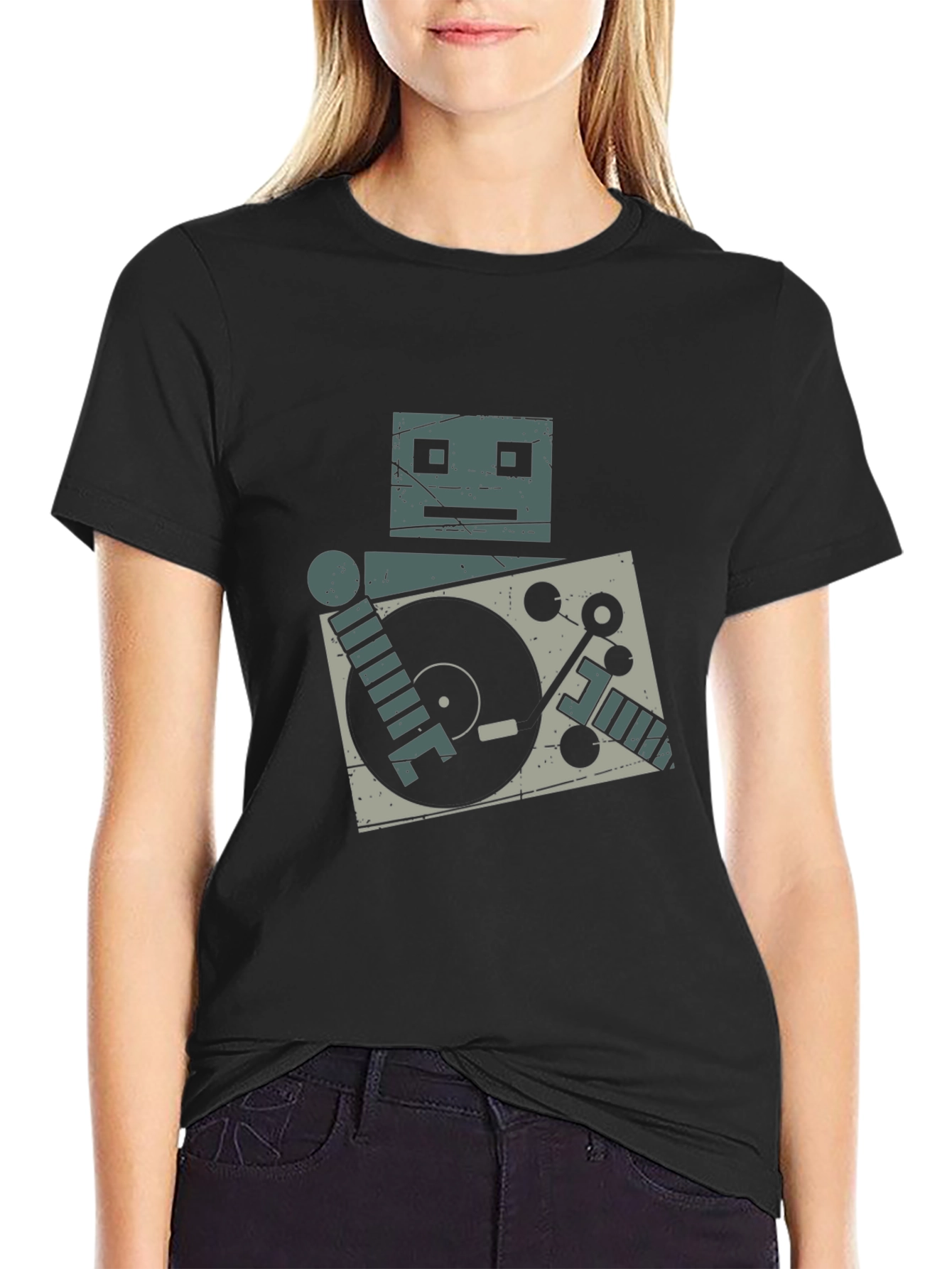 Robot DJ Graphic Tee - Turntable Cool