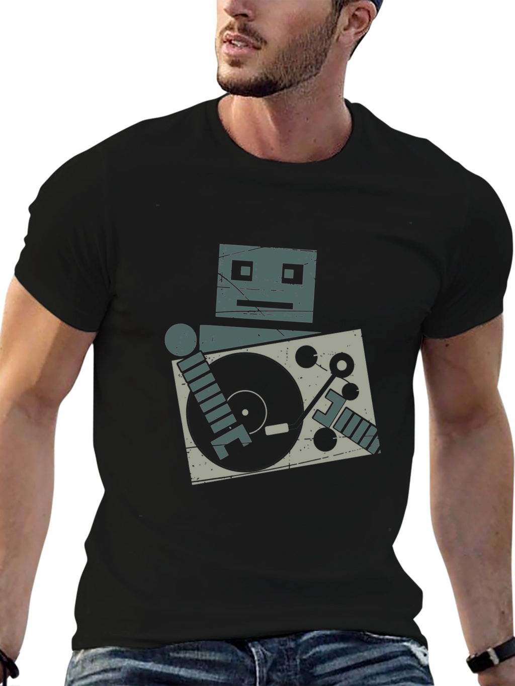 Robot DJ Graphic Tee - Turntable Cool