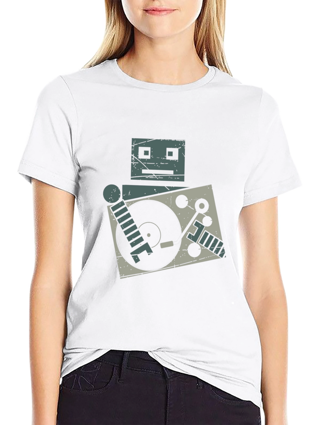 Robot DJ Graphic Tee - Turntable Cool