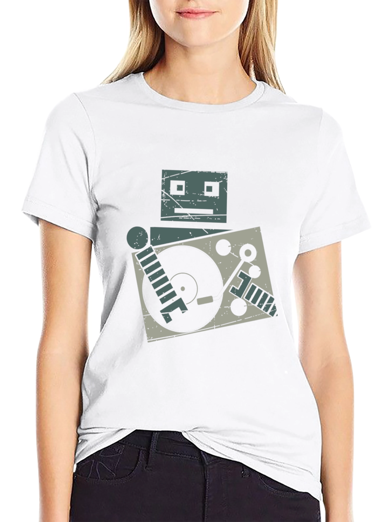 Robot DJ Graphic Tee - Turntable Cool