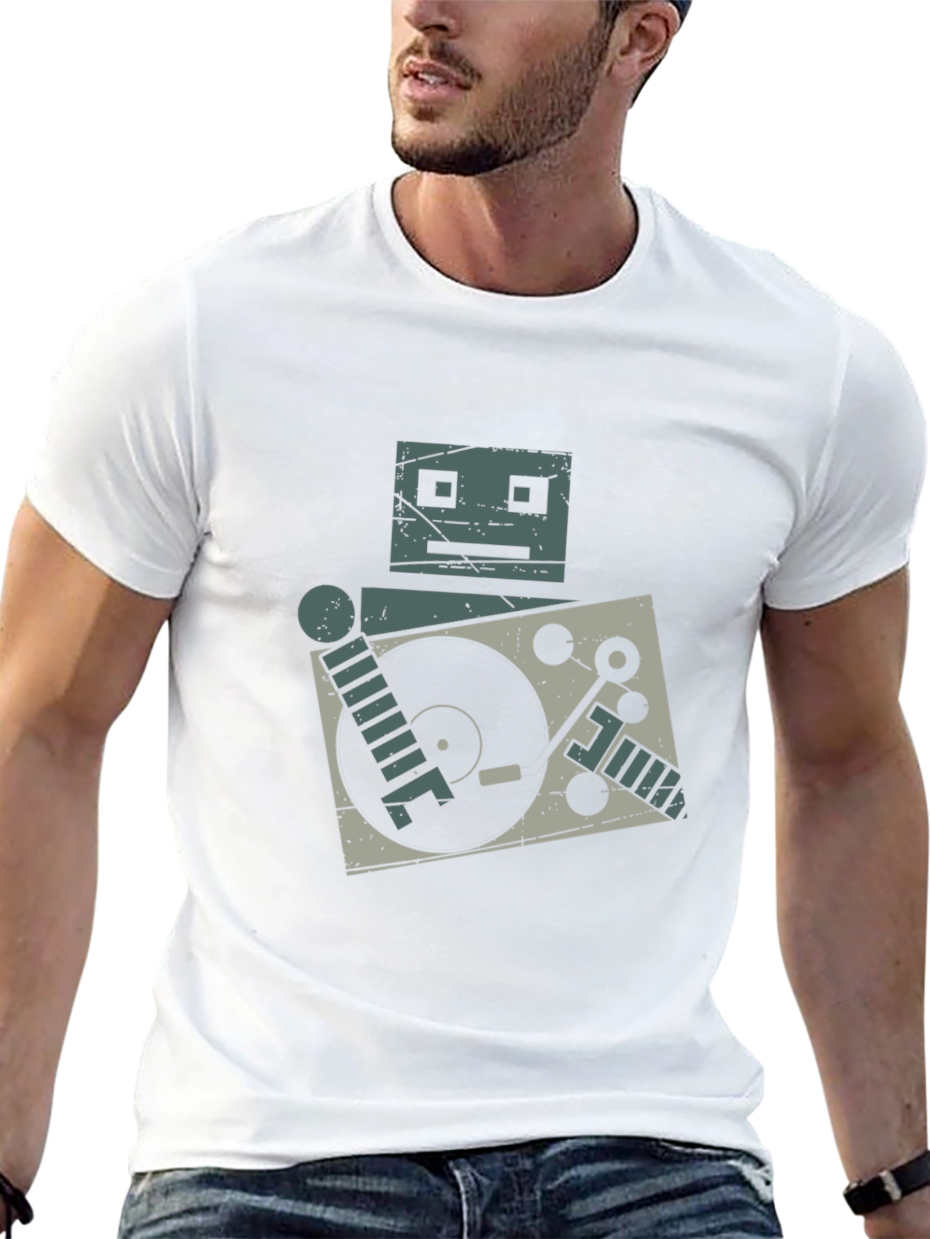 Robot DJ Graphic Tee - Turntable Cool