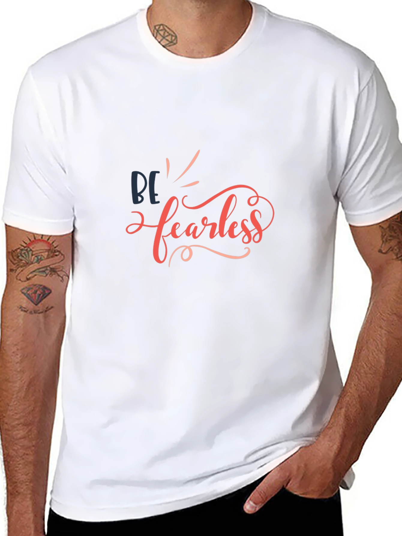 Be Fearless Graphic Tee - Black Cotton Casual Top