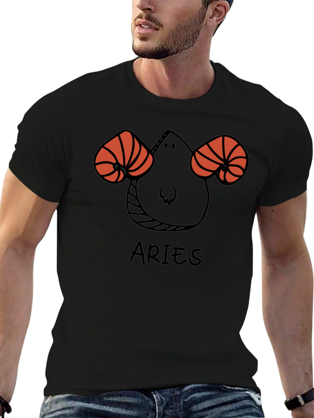 Aries Zodiac Black T-Shirt Horoscope Tee
