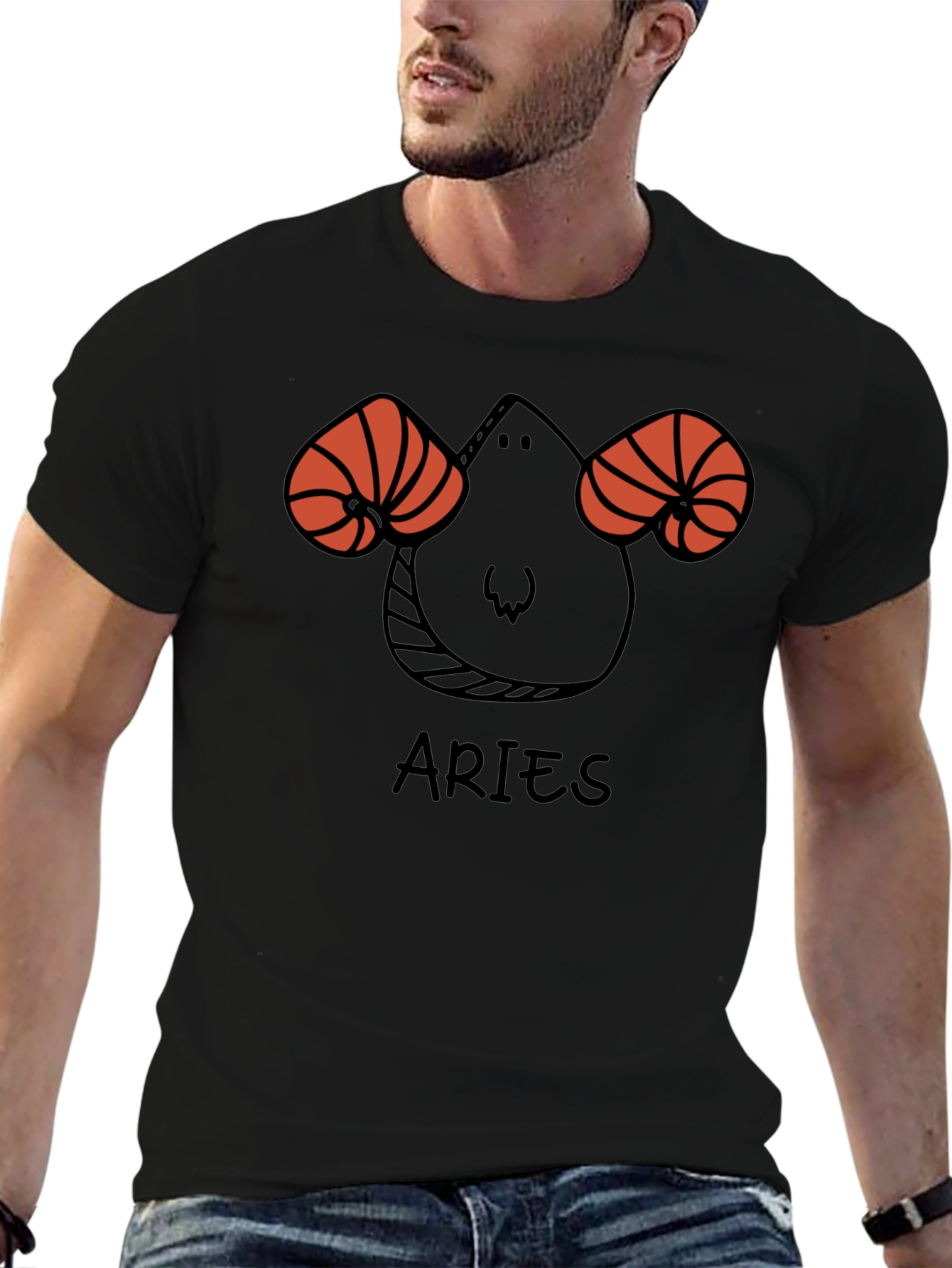 Aries Zodiac Black T-Shirt Horoscope Tee