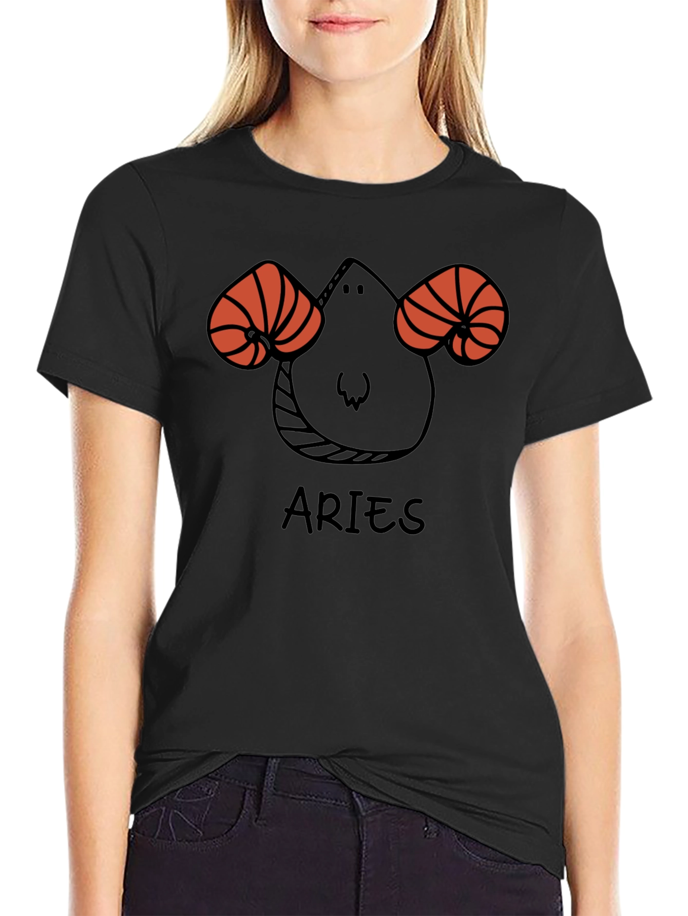 Aries Zodiac Black T-Shirt Horoscope Tee