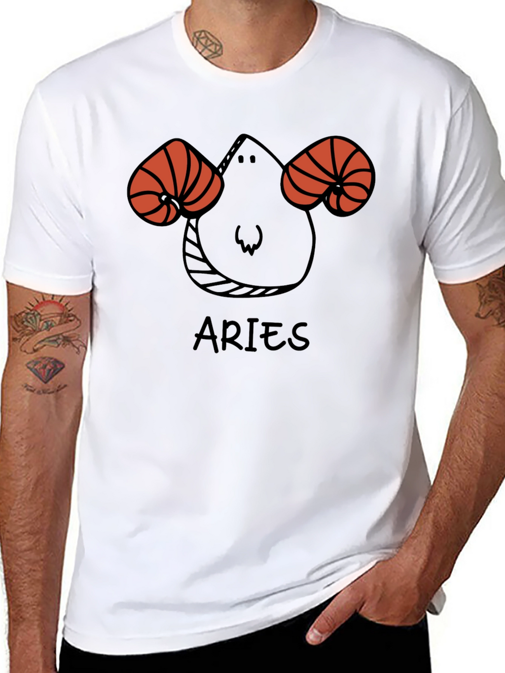 Aries Zodiac Black T-Shirt Horoscope Tee