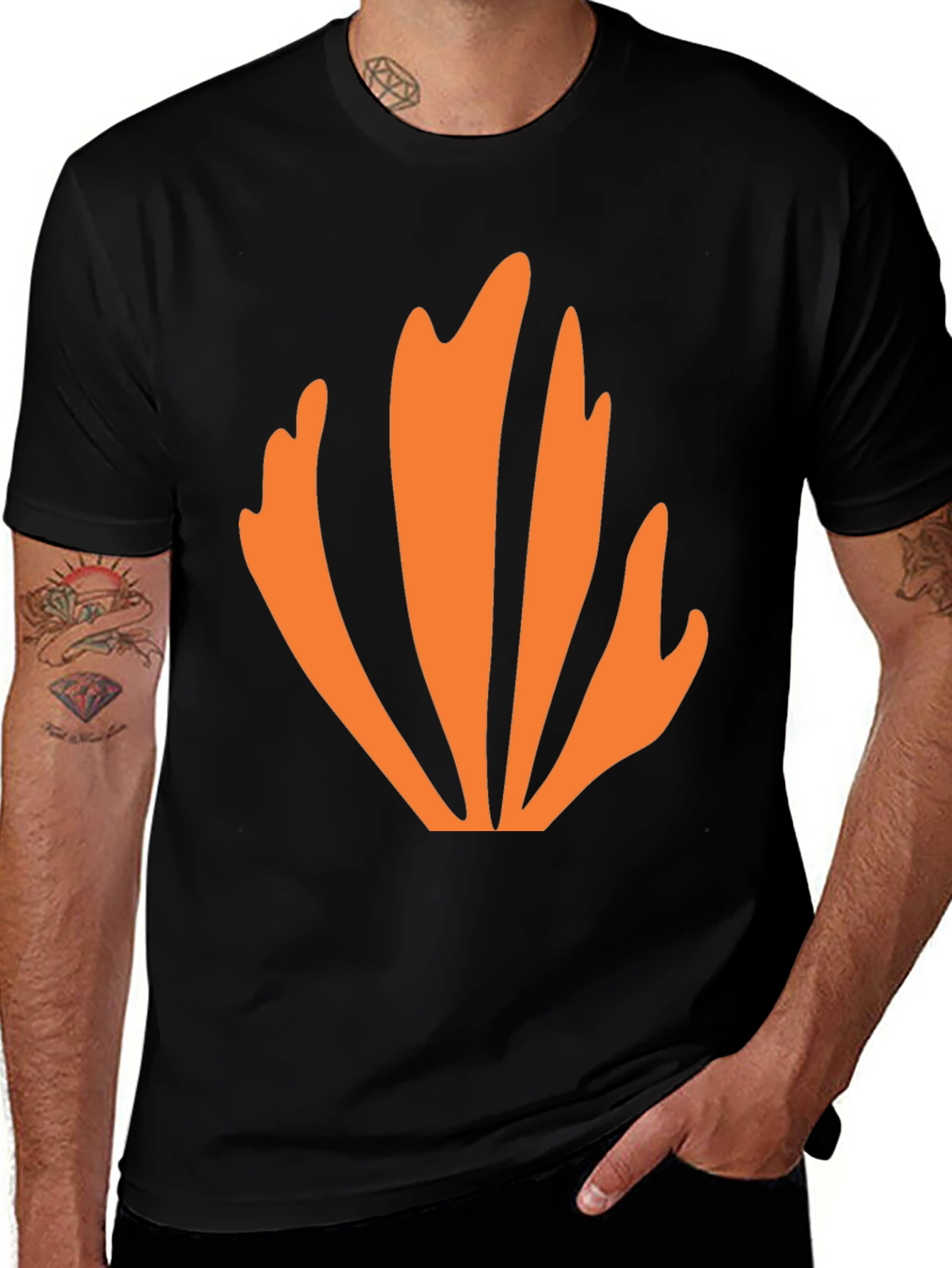 Abstract Orange Graphic Tee