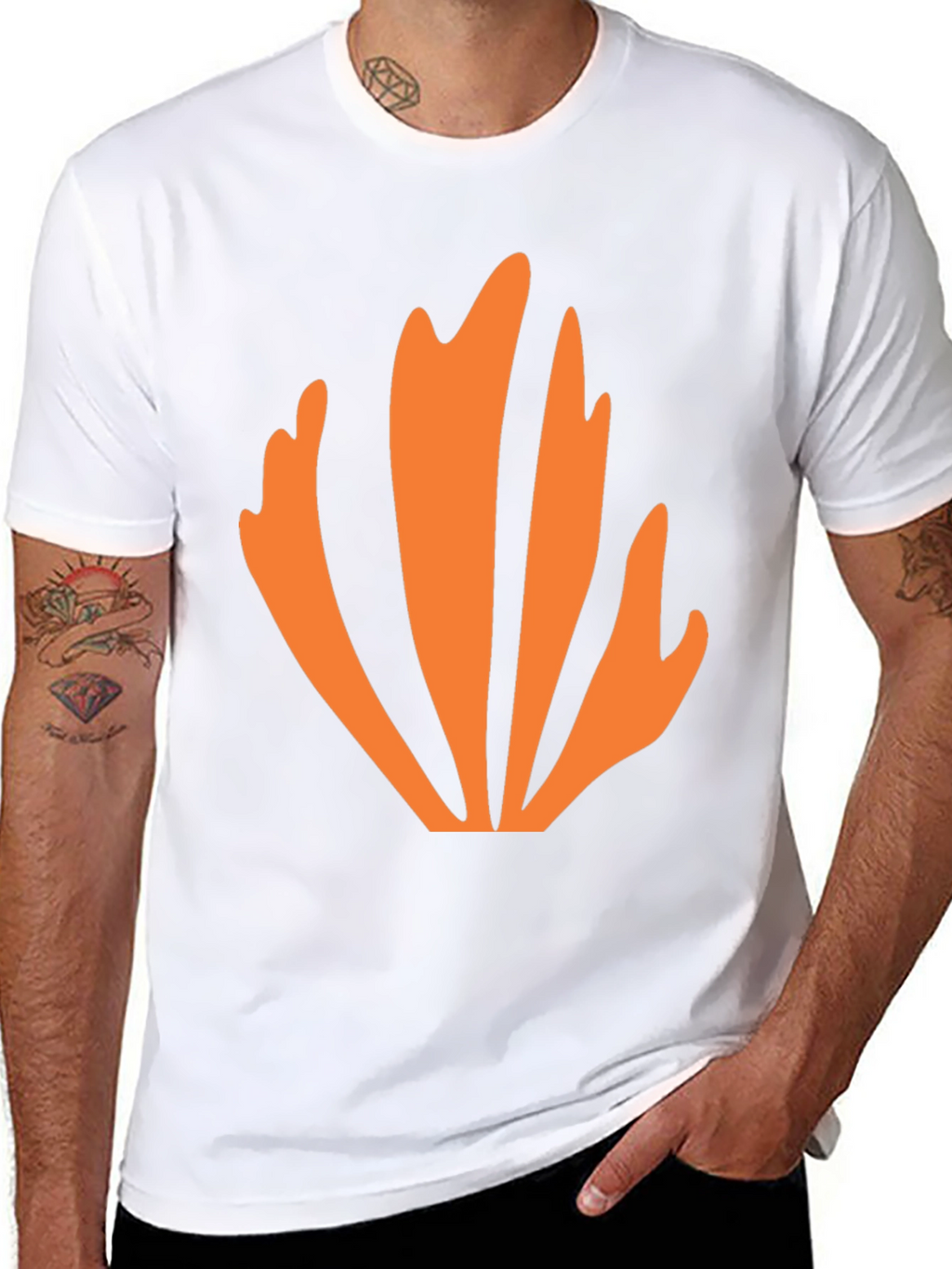 Abstract Orange Graphic Tee