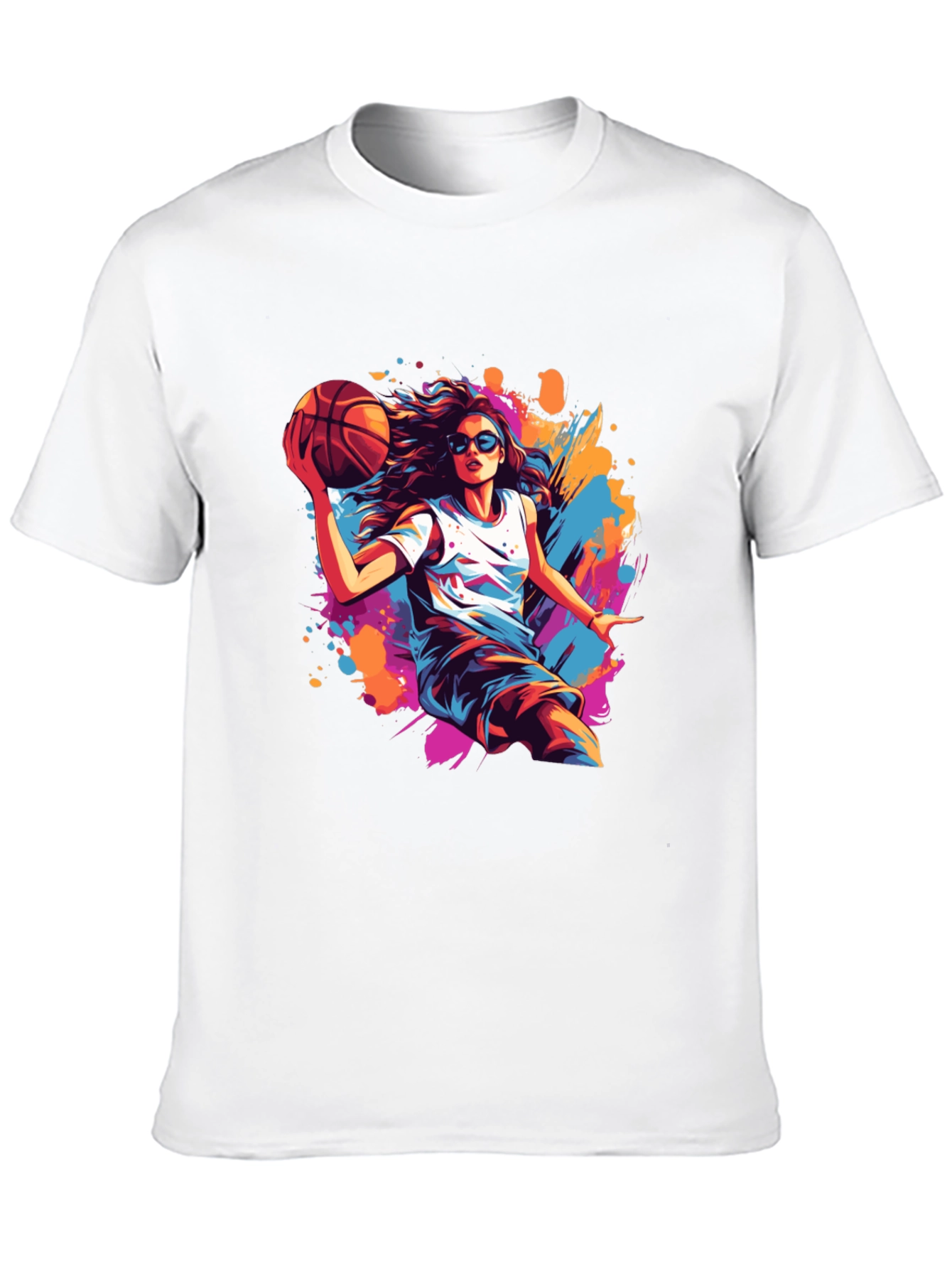 Basketball Girl Black T-Shirt - Stylish Graphic Tee