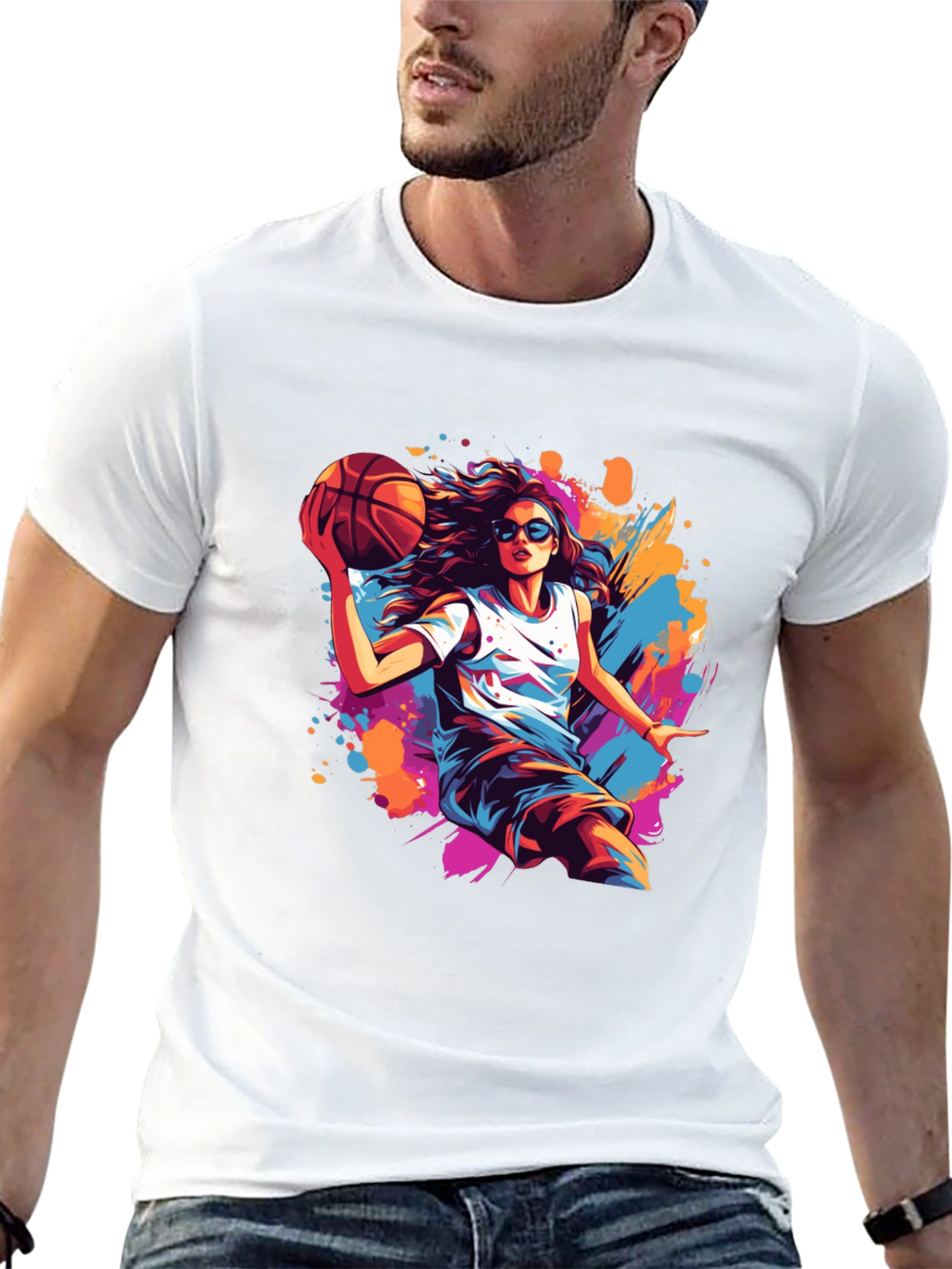 Basketball Girl Black T-Shirt - Stylish Graphic Tee