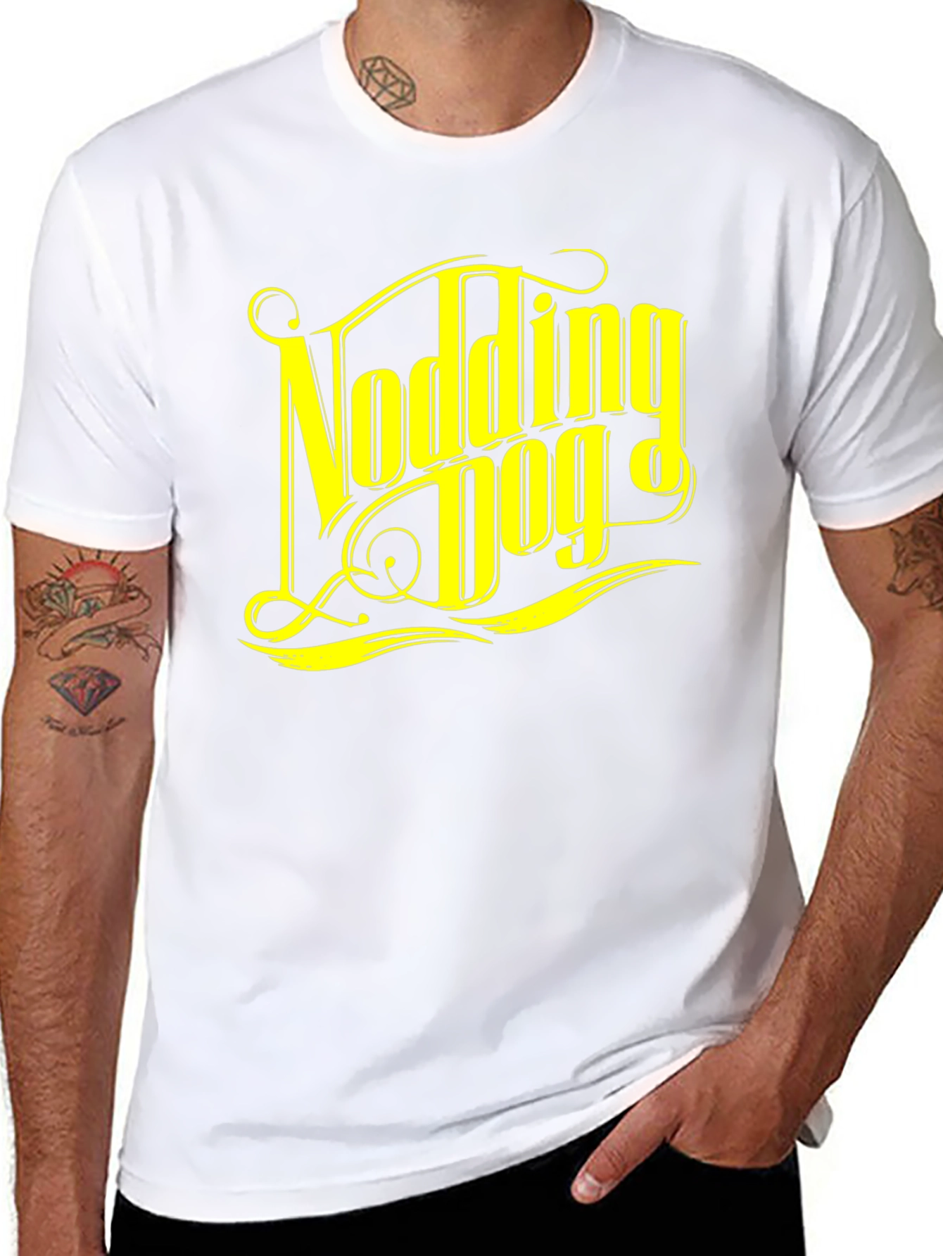 Nodding Dog Graphic Tee - Black Cotton T-Shirt