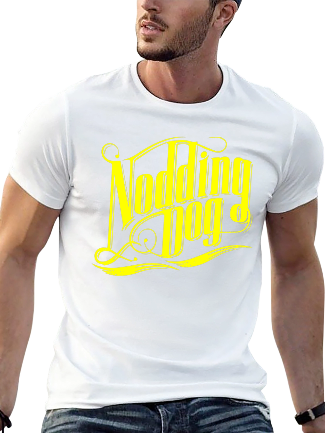 Nodding Dog Graphic Tee - Black Cotton T-Shirt