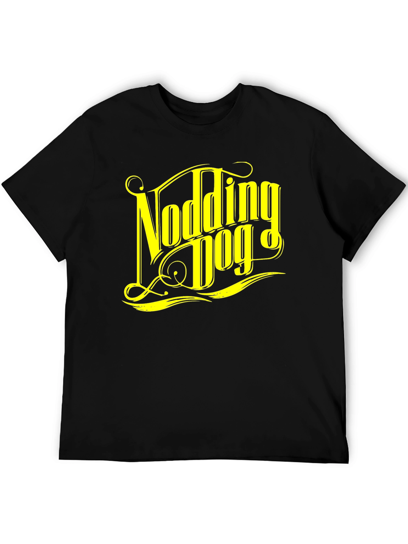 Nodding Dog Graphic Tee - Black Cotton T-Shirt