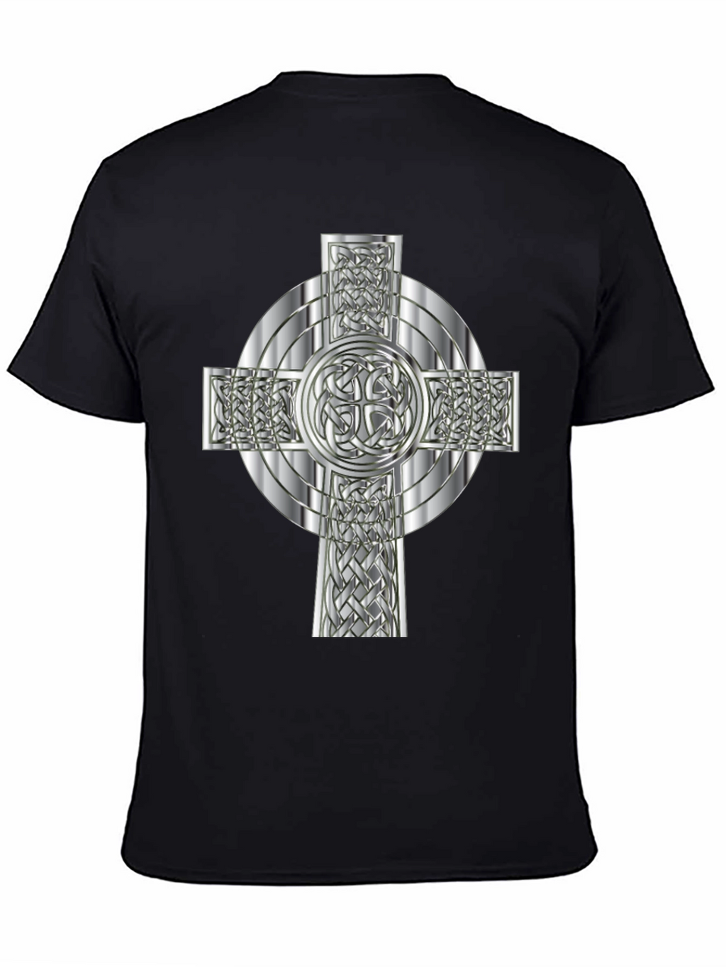 Celtic Knot Cross Graphic Tee - Black