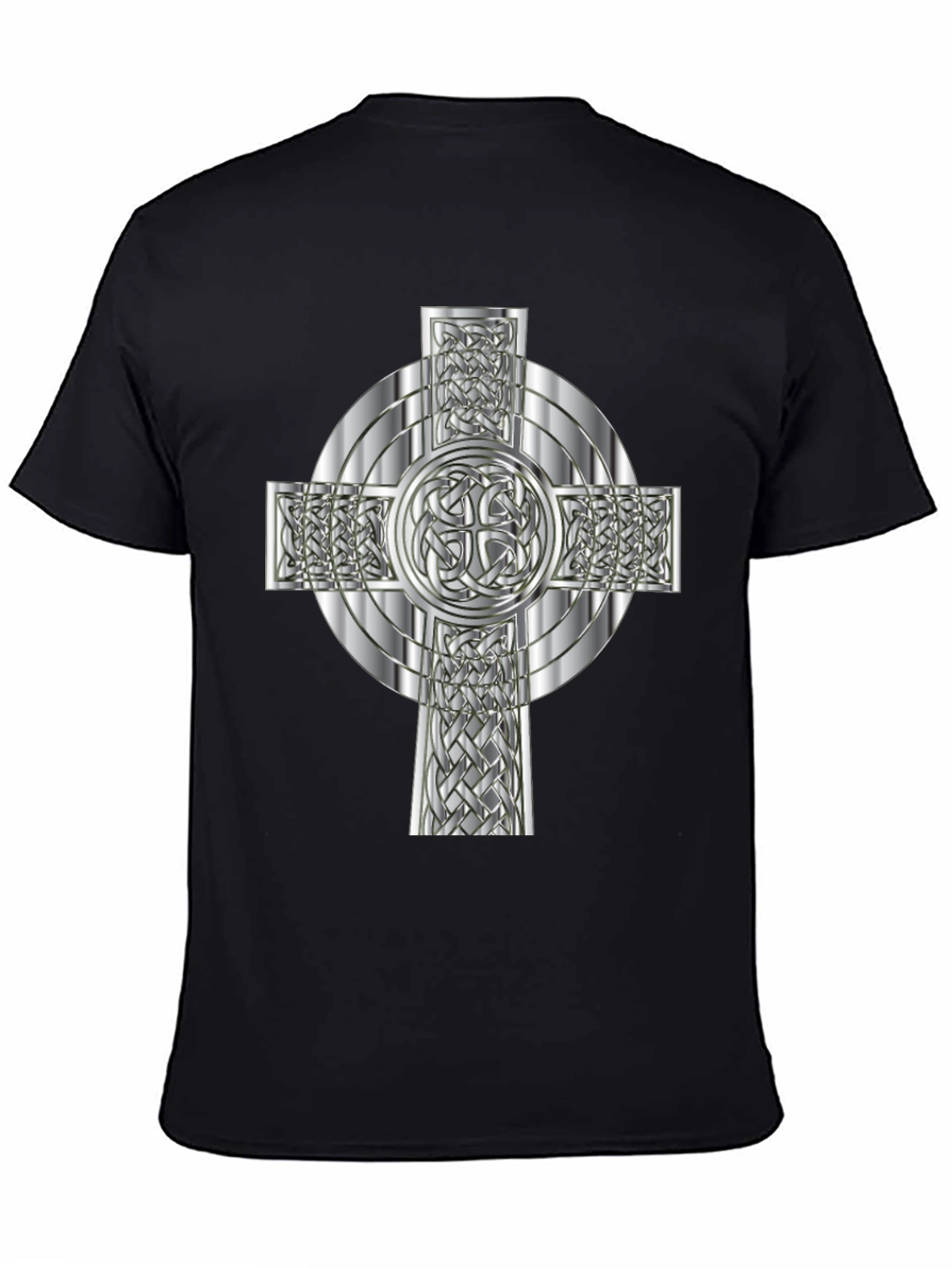 Celtic Knot Cross Graphic Tee - Black