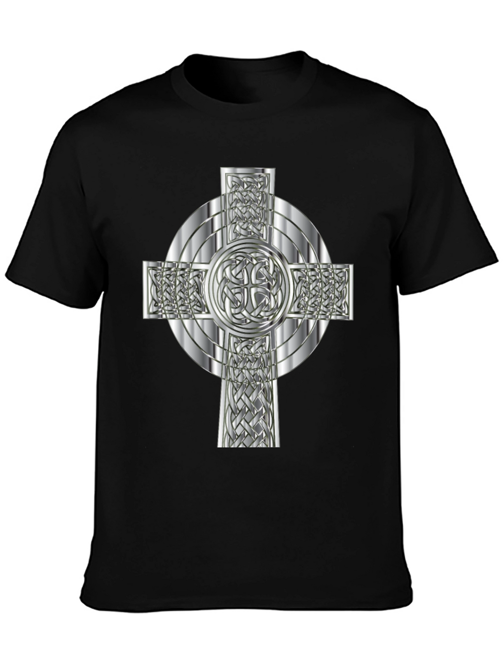 Celtic Knot Cross Graphic Tee - Black