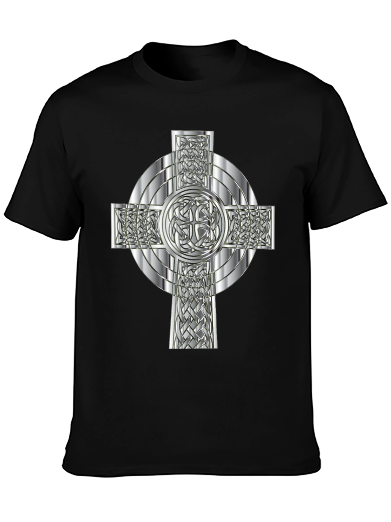 Celtic Knot Cross Graphic Tee - Black