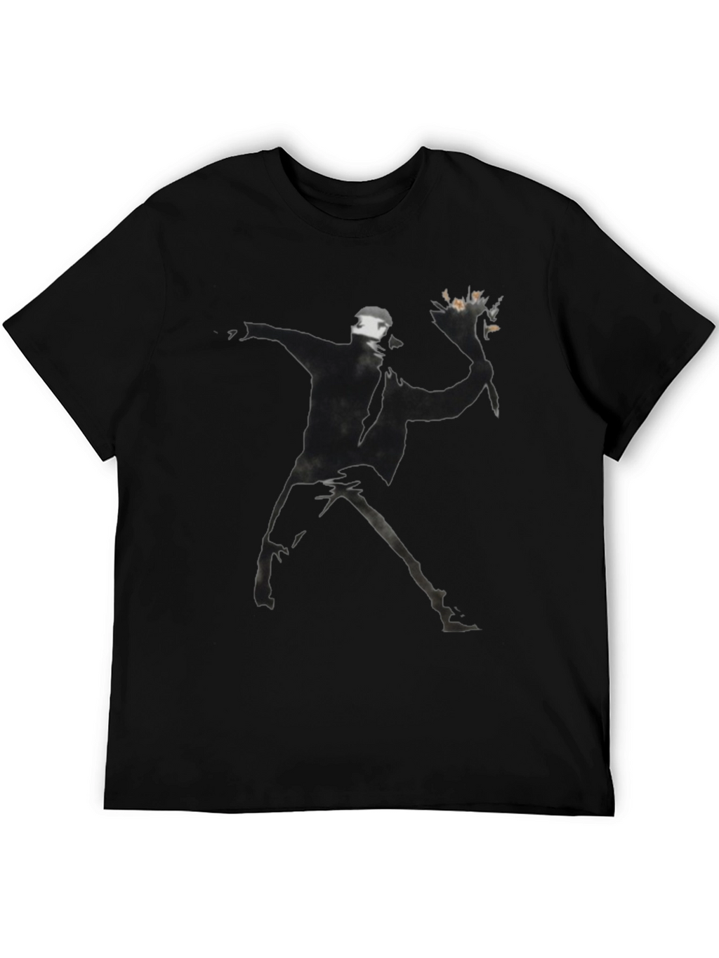 Banksy Flower Bomber Black T-Shirt