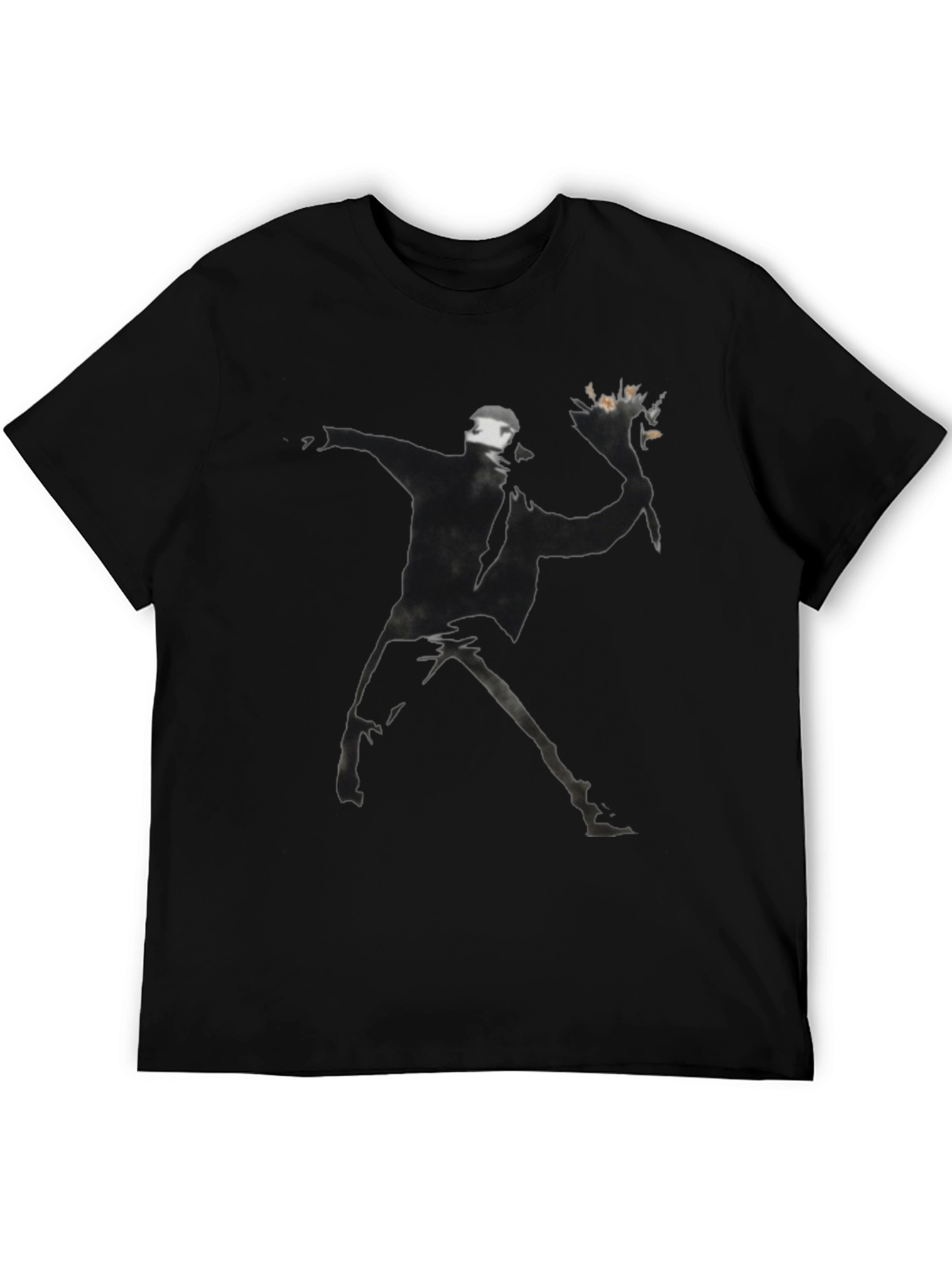 Banksy Flower Bomber Black T-Shirt