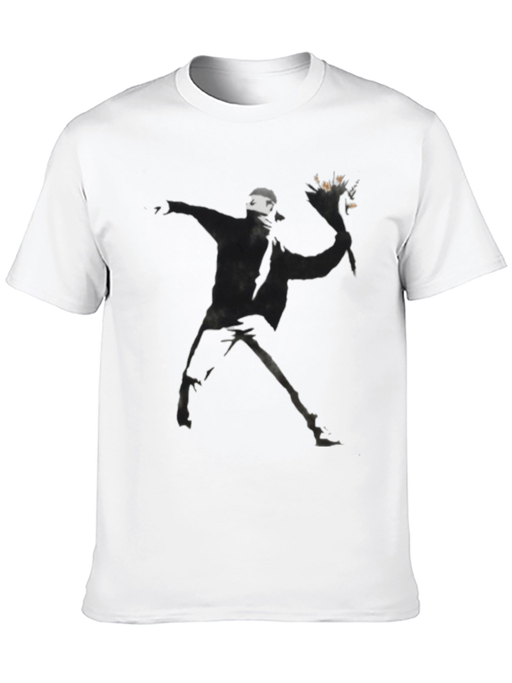 Banksy Flower Bomber Black T-Shirt