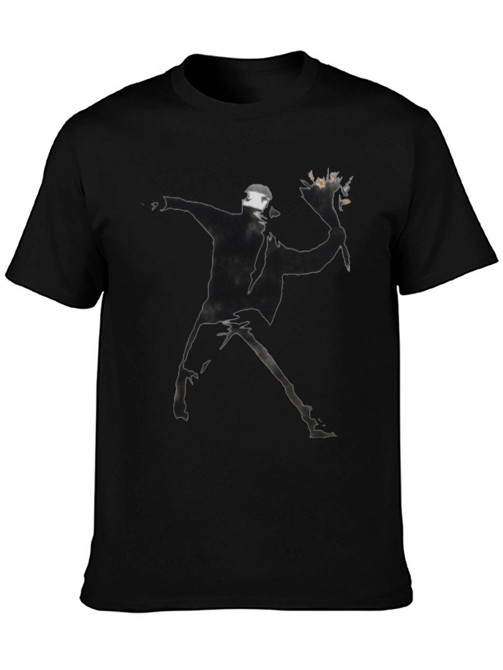 Banksy Flower Bomber Black T-Shirt
