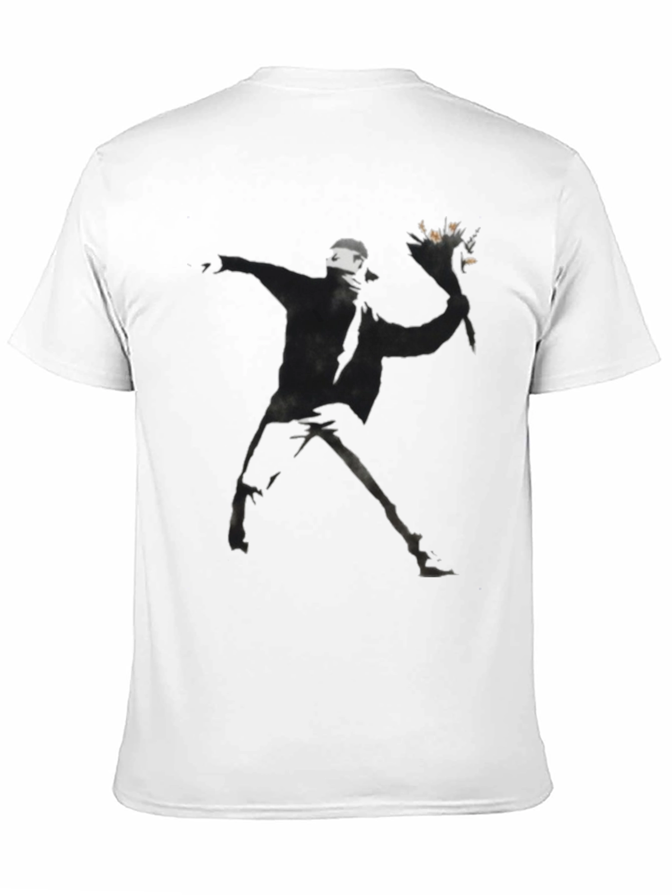 Banksy Flower Bomber Black T-Shirt