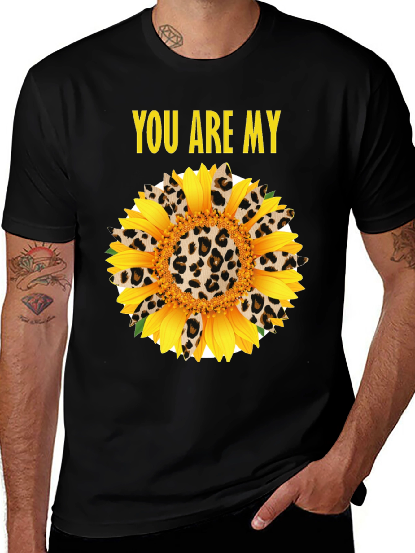 You Are My Sunflower Leopard Print Graphic Tee