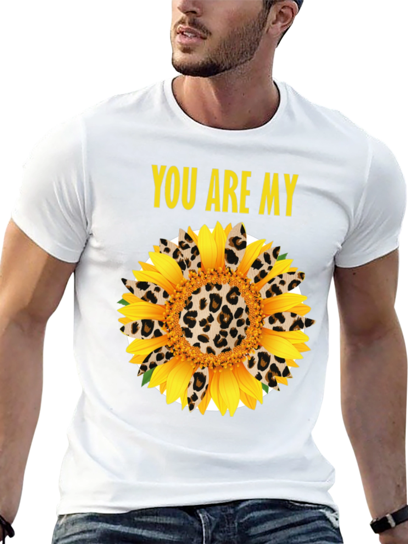 You Are My Sunflower Leopard Print Graphic Tee