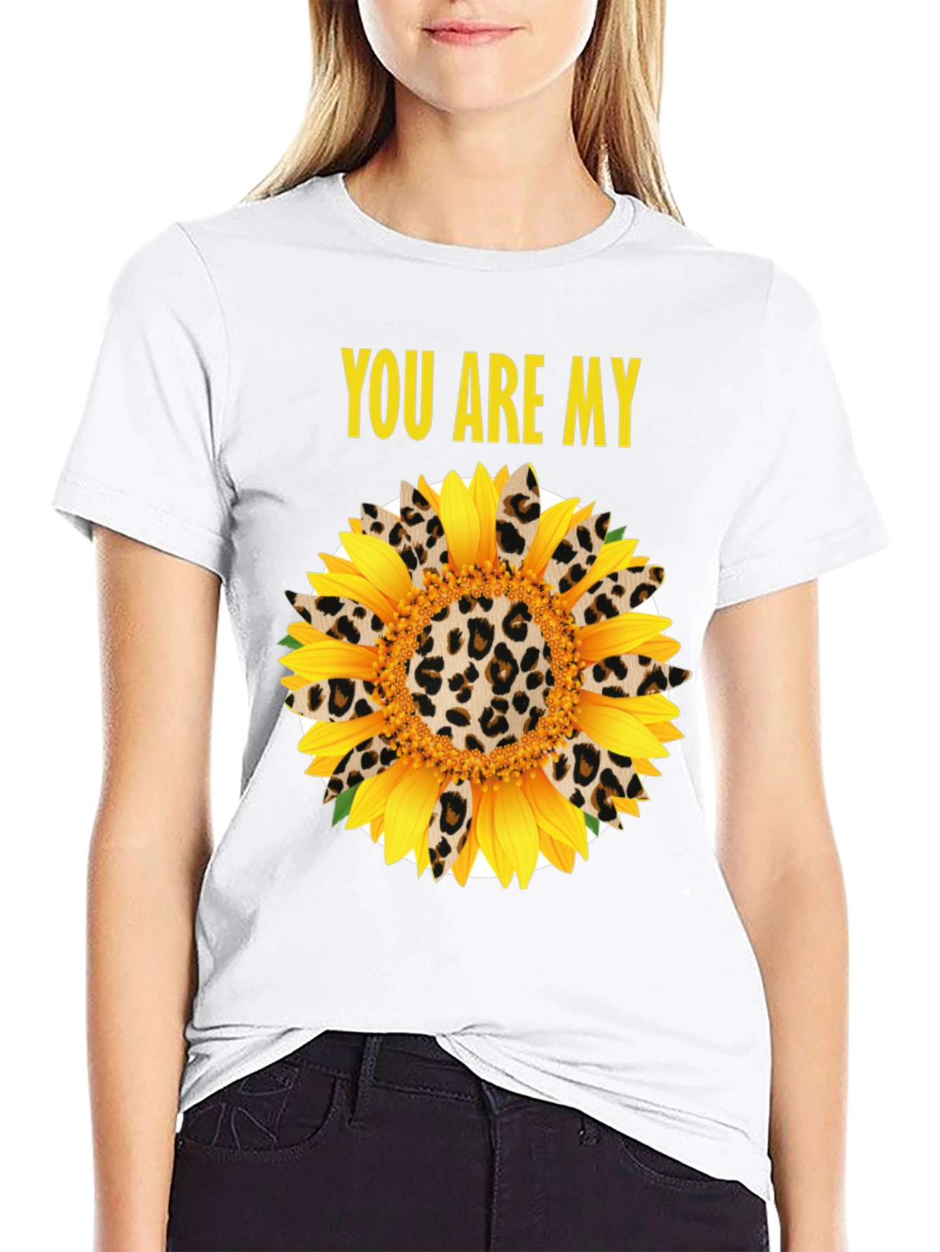 You Are My Sunflower Leopard Print Graphic Tee