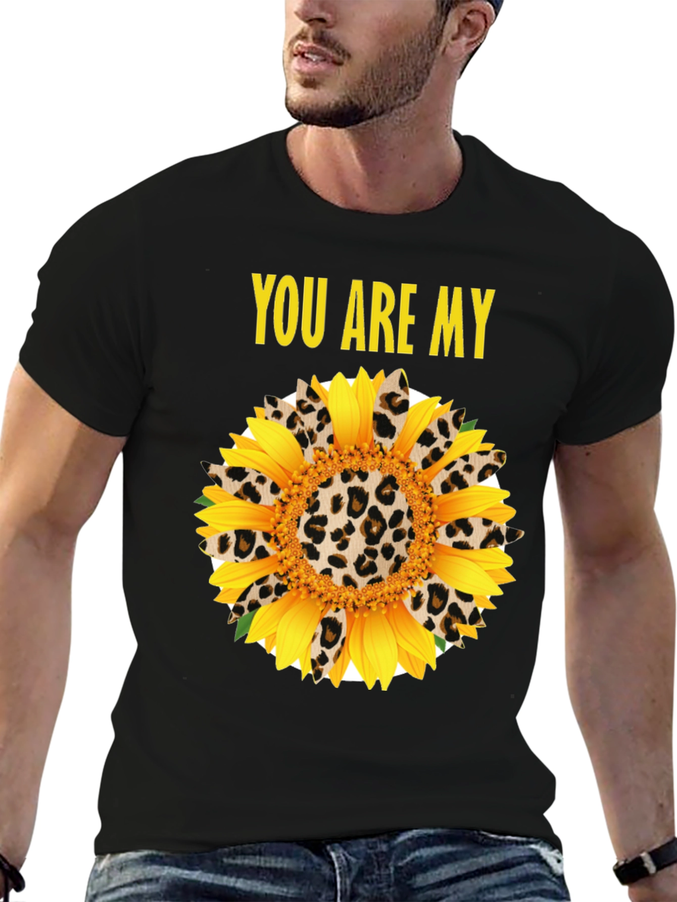 You Are My Sunflower Leopard Print Graphic Tee