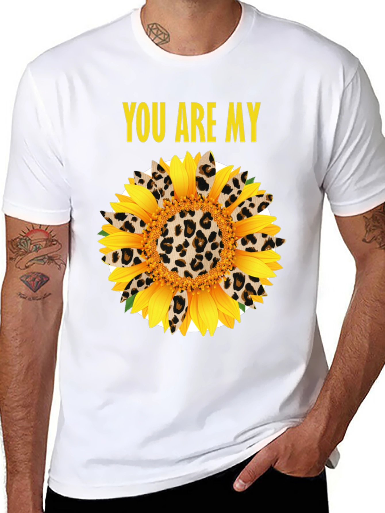 You Are My Sunflower Leopard Print Graphic Tee