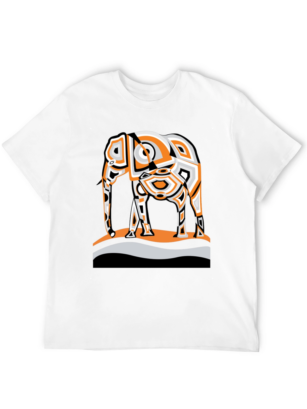 Abstract Elephant Graphic Tee - Modern Style