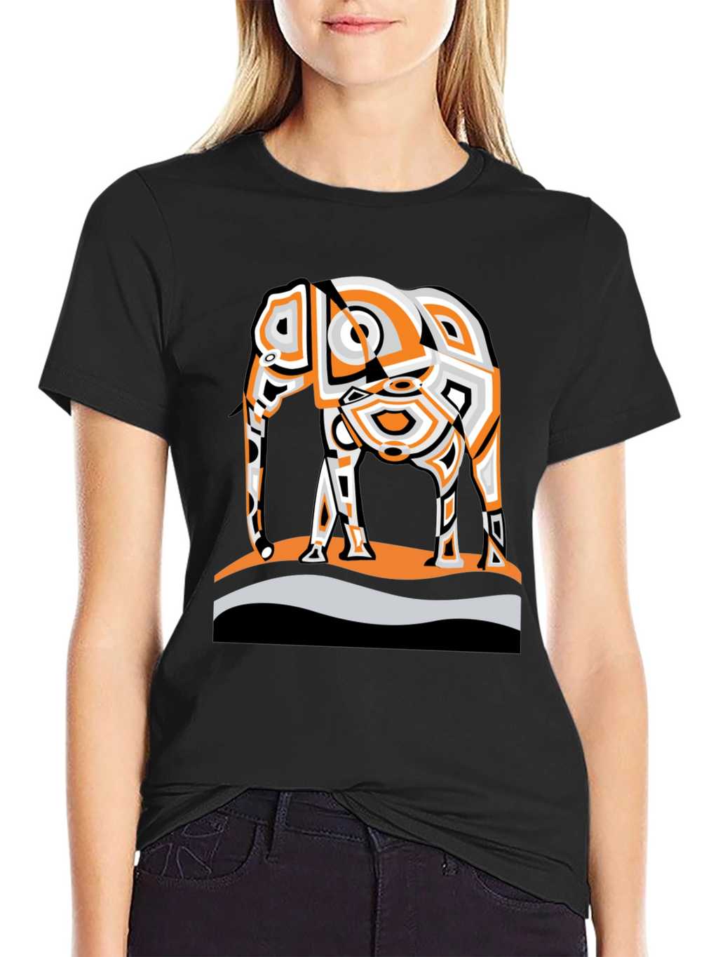 Abstract Elephant Graphic Tee - Modern Style