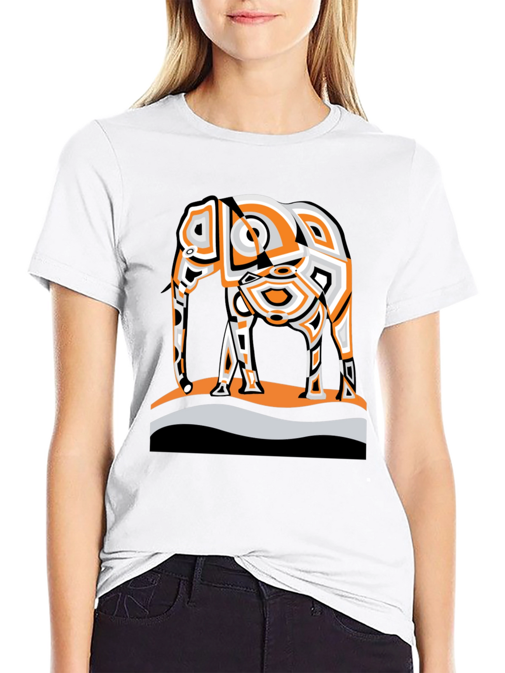 Abstract Elephant Graphic Tee - Modern Style