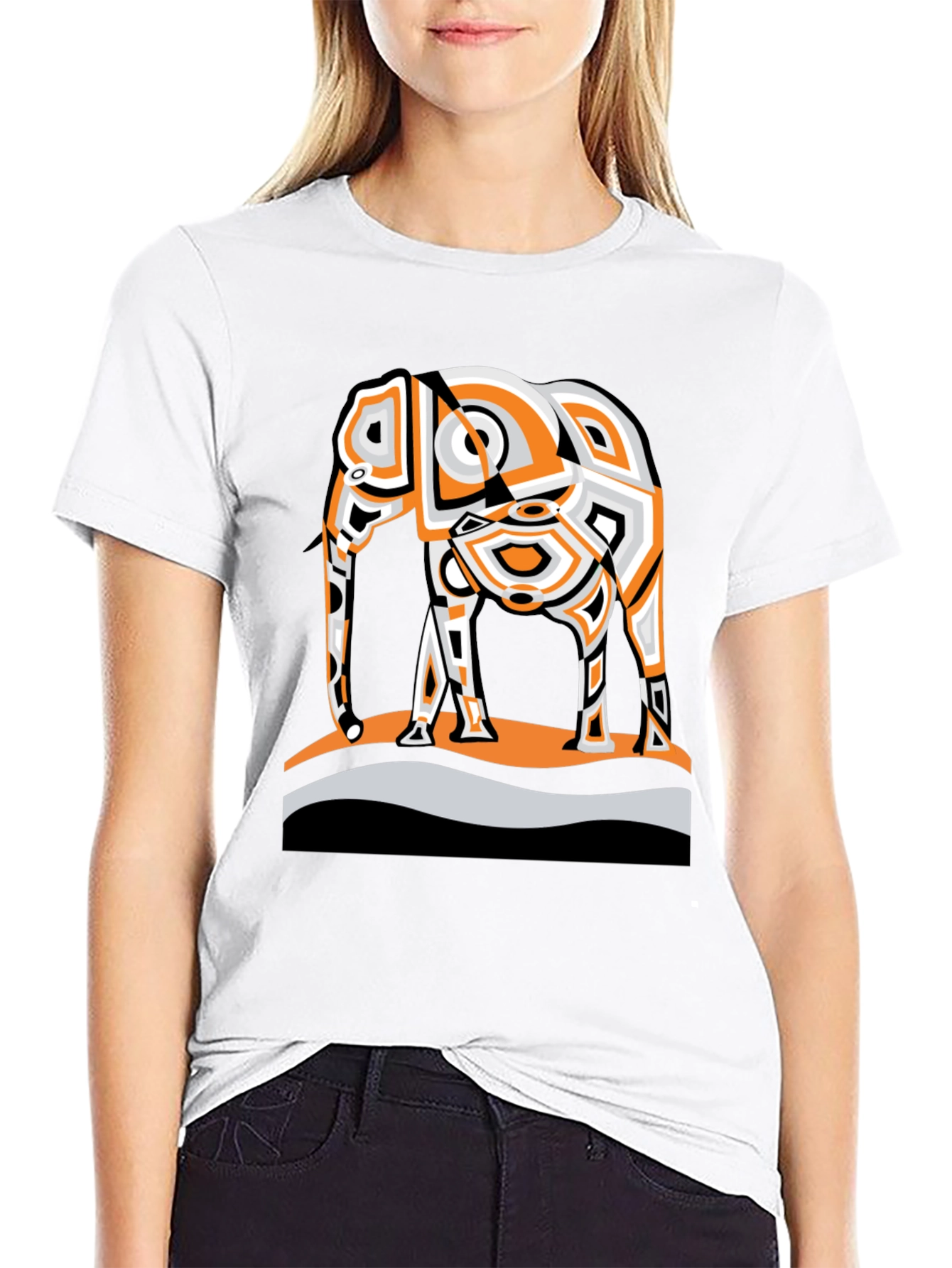 Abstract Elephant Graphic Tee - Modern Style