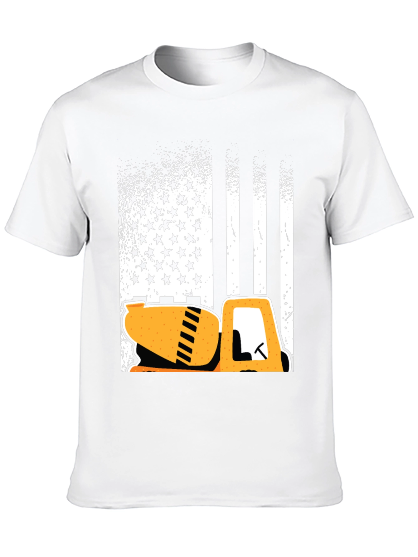 American Flag Concrete Mixer T-Shirt - Patriotic Construction