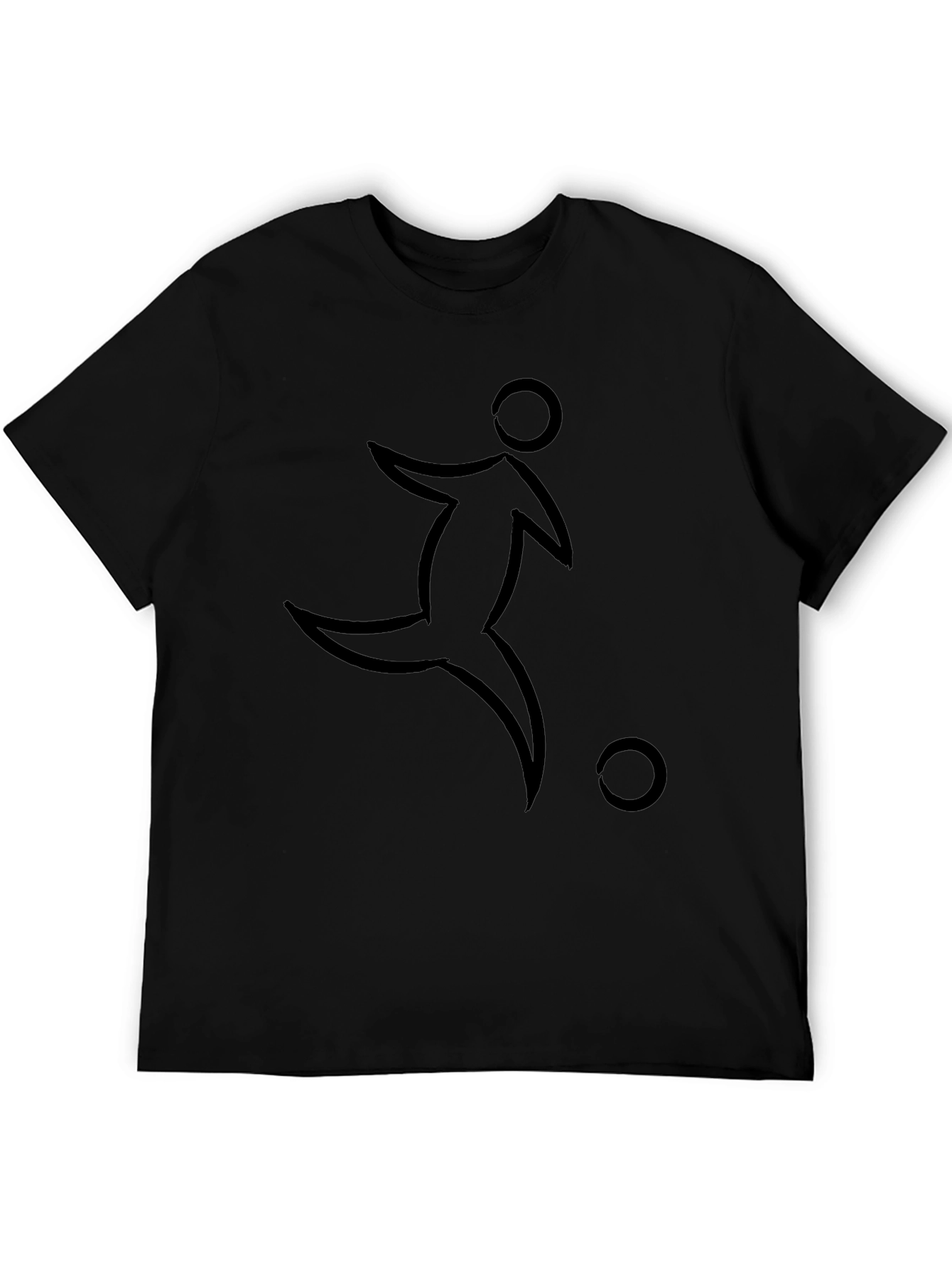 Black Soccer Player Graphic Tee - Stylish & Comfortable