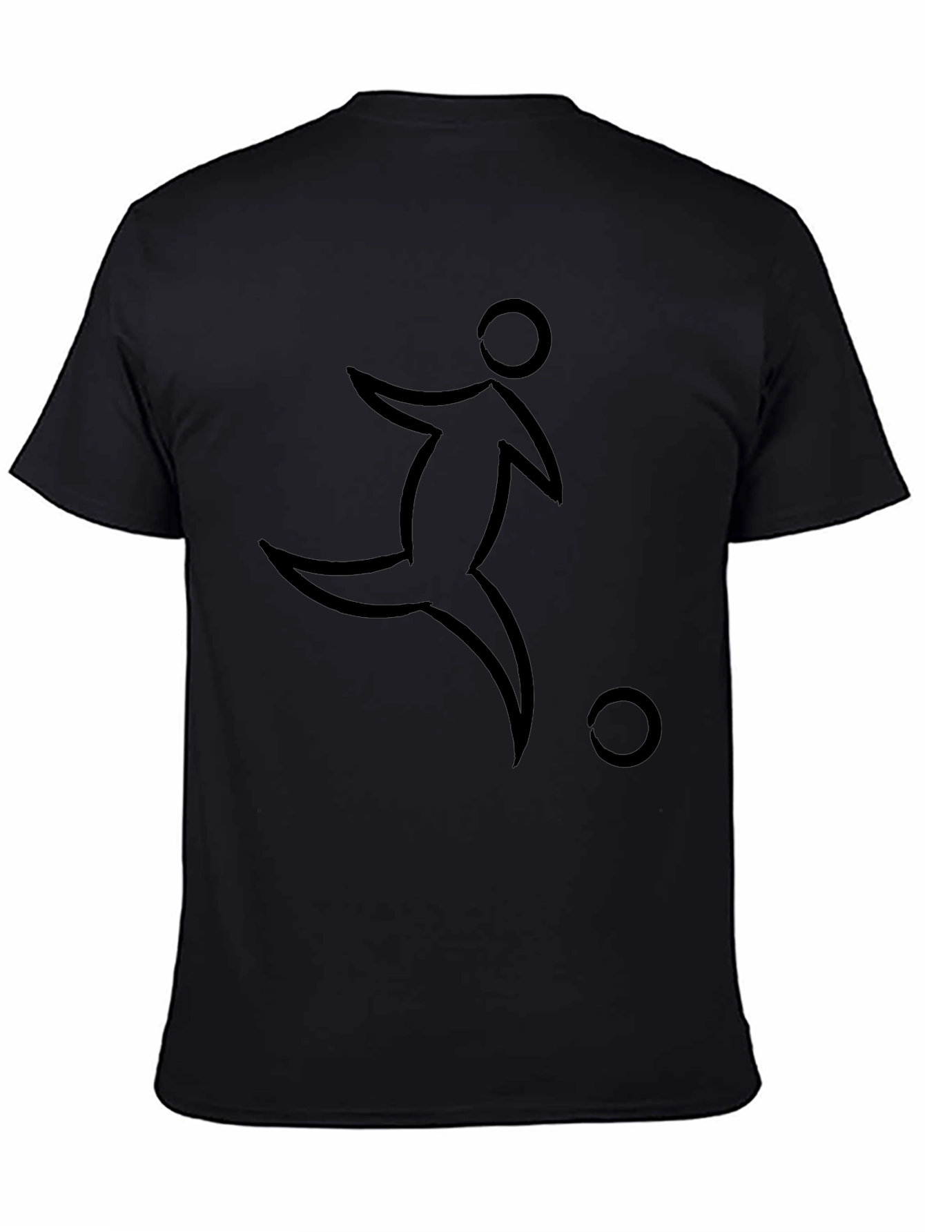 Black Soccer Player Graphic Tee - Stylish & Comfortable